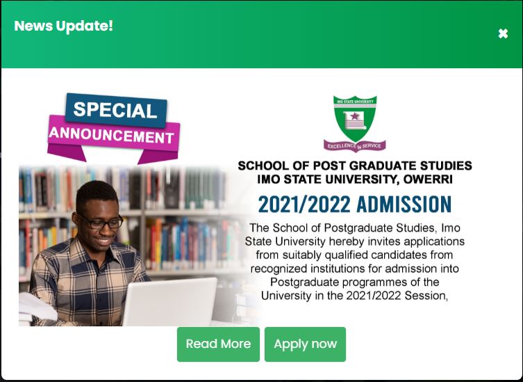 IMSU commences application and registration for post graduate studies for 2021/2022 academic session
