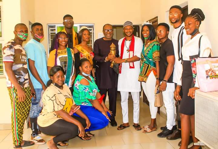 Winners of the African festival award for best campus movie entry pays a courtesy visit to IMSU VC
