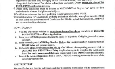 IMSU POST UTME