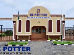 De Potter College of Health Technology Admission Form for 2026/2027 Academic Session De Potter College of Health Technology